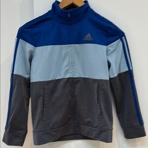 Adidas Blue and Gray Tricot Track Jacket YM 10-12